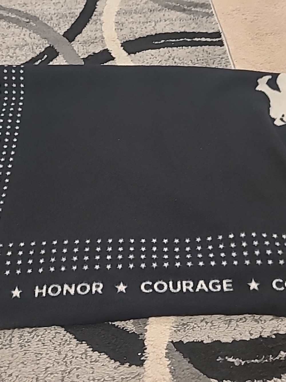 Wounded Warrior Project Black Fleece Blanket 52" x 46" Military White Stars